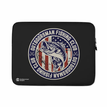 Outdoorsman Fishing Club Patriotic Laptop Sleeve